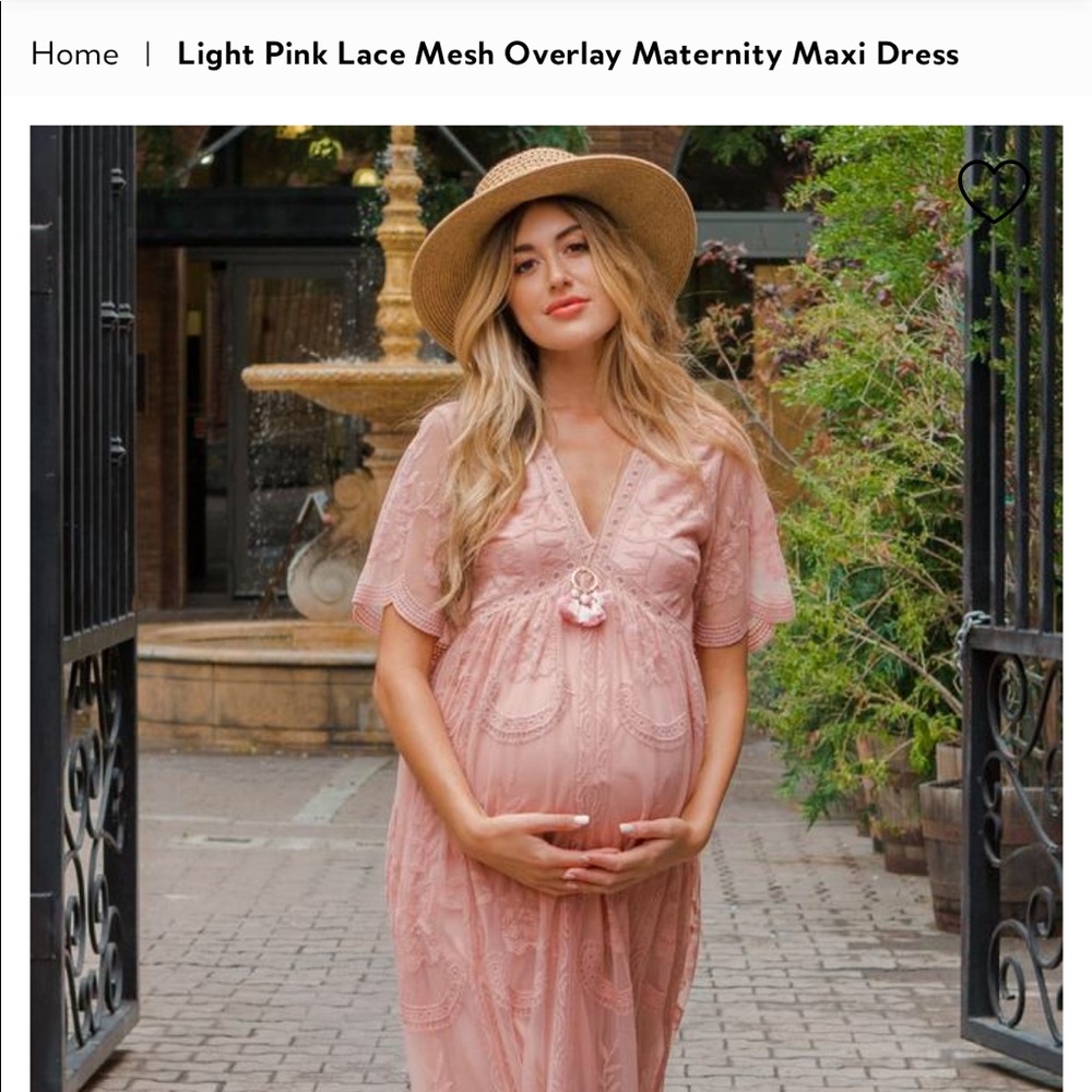 Pink Blush Maternity Lace Maxi Dress - Light Pink